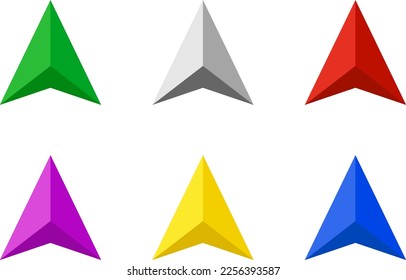 conjunto de variantes de icono de flecha de brújula