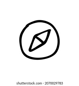 icono de flecha de brújula en vector. Logotipo - Doodle