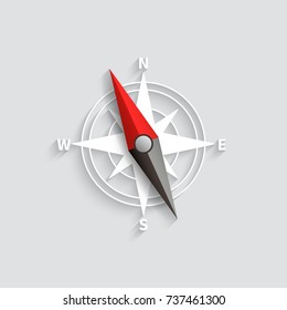 Compass arrow isolated 3d vector illustration. Navigation and direction icon. Compass direction and navigation for adventure and exploration illustration