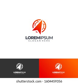 compass arrow logo simple and elegant concept logo template