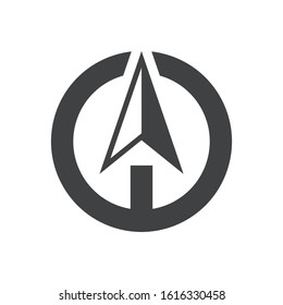 compass arrow logo template, black and white