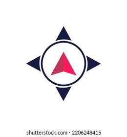 Compass Arrow Travel Direction Logo Template