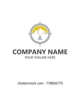 Compass arrow vector travel direction logotype template illustration
