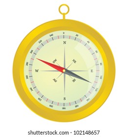 compass art vector illustration gold color on white