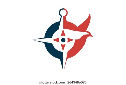 Compass Bird logo navigation icon vector illustration flat design