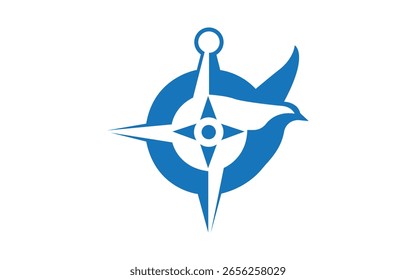 Compass Bird logo navigation icon vector illustration flat design