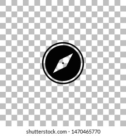 Compass. Black flat icon on a transparent background. Pictogram for your project