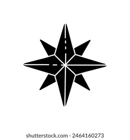 Compass black hand drawn icon