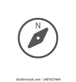 compass black icon in flat style, vector illustration