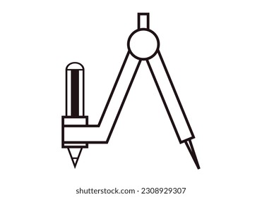 Compass black icon on white background.