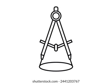 Compass black icon on white background.
