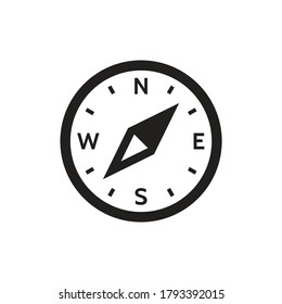 Compass - icono negro para sitio web, aplicación móvil, presentación, infografía. Diseño de signos de concepto.  Ilustración vectorial sobre fondo blanco.