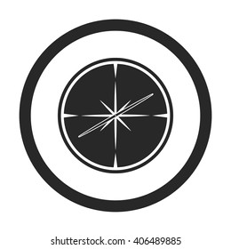 Compass black sign simple icon on background