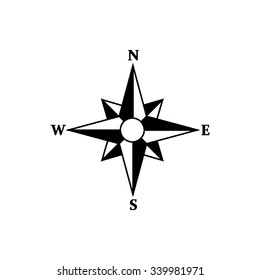Compass - black vector icon