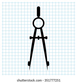 Compass - black vector icon