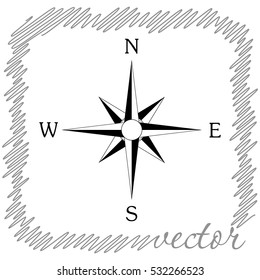 Compass  black vector  icon