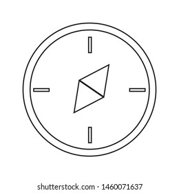 Travel´s compass. Black and white. Line icon