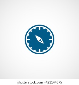 Compass Blue Flat Icon On White Background