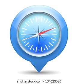 Compass blue icon, vector eps10 illustration