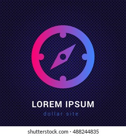 Compass Blue & Red colorfull gradient attractive bright material Icon / Logo Design