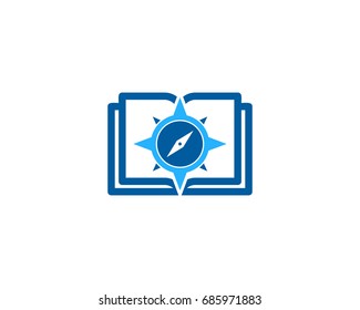 Compass Book Icon Logo Design Element