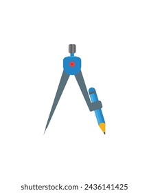 Compass bow with illustration with flat design