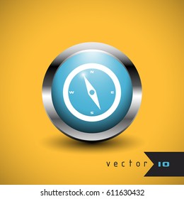 Compass button vector illustration travel symbol icon
