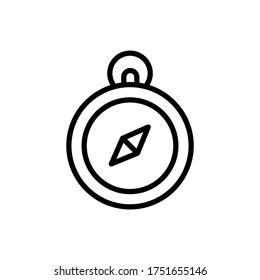 Icono de brújula, de camping. Línea simple, contorno de elementos vectoriales de iconos de acampada para ui y ux, sitio web o aplicación móvil