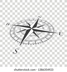 Compass cardianl points on the checked background.  Eps 10 vector file.