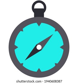 Compass with circle dial and arrow vector on white