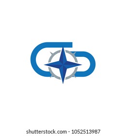 Compass Clip Logo Icon Design