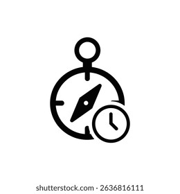 Compass with Clock Showing Strategic Direction for Financial Planning