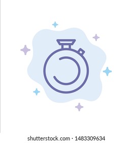 Compass, Clock, Stopwatch, Timer, Watch Blue Icon on Abstract Cloud Background