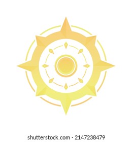 compass coin gradient logo design template icon