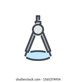 Compass color line icon. Divider vector outline colorful sign.