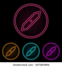 compass color neon set. Simple thin line, outline vector of web icons for ui and ux, website or mobile application