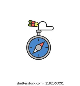 compass colored icon. Element of wild west icon for mobile concept and web apps. Cartoon compass icon can be used for web and mobile