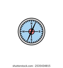 Compass colored vector icon on white background. Stock vector EPS10