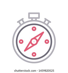 compass colour line vector icon