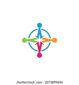 Compass Community People Concept Icon Vektorgrafik für das Branding im Web