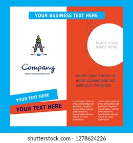 Compass Company Brochure Template. Vector Busienss Template