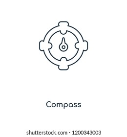 Compass concept line icon. Linear Compass concept outline symbol design. This simple element illustration can be used for web and mobile UI/UX.