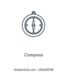 Compass concept line icon. Linear Compass concept outline symbol design. This simple element illustration can be used for web and mobile UI/UX.