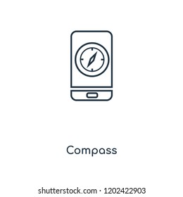 Compass concept line icon. Linear Compass concept outline symbol design. This simple element illustration can be used for web and mobile UI/UX.