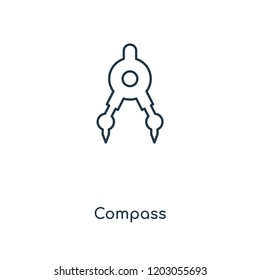 Compass concept line icon. Linear Compass concept outline symbol design. This simple element illustration can be used for web and mobile UI/UX.