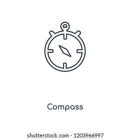 Compass concept line icon. Linear Compass concept outline symbol design. This simple element illustration can be used for web and mobile UI/UX.