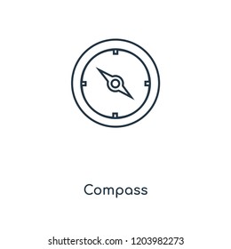 Compass concept line icon. Linear Compass concept outline symbol design. This simple element illustration can be used for web and mobile UI/UX.