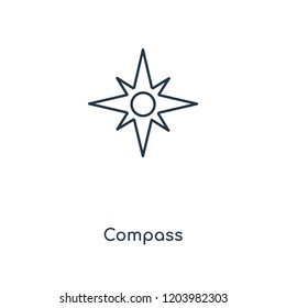 Compass concept line icon. Linear Compass concept outline symbol design. This simple element illustration can be used for web and mobile UI/UX.