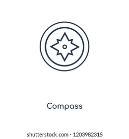 Compass concept line icon. Linear Compass concept outline symbol design. This simple element illustration can be used for web and mobile UI/UX.
