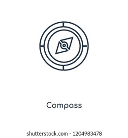 Compass concept line icon. Linear Compass concept outline symbol design. This simple element illustration can be used for web and mobile UI/UX.
